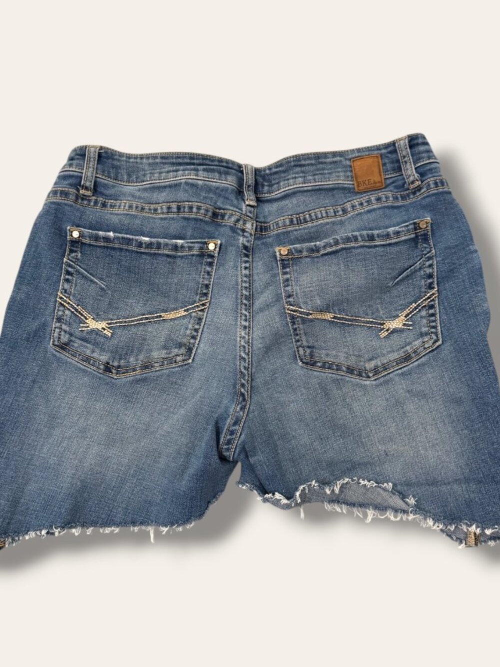 BKE Denim Shorts Womens 30 Raw Hem Frayed Cutoff Bootcut Distressed Blue Casual